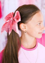 Sequin Cheer Hair Bows: Game Day: Pink
