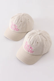 Khaki Little sister embroidery baseball cap