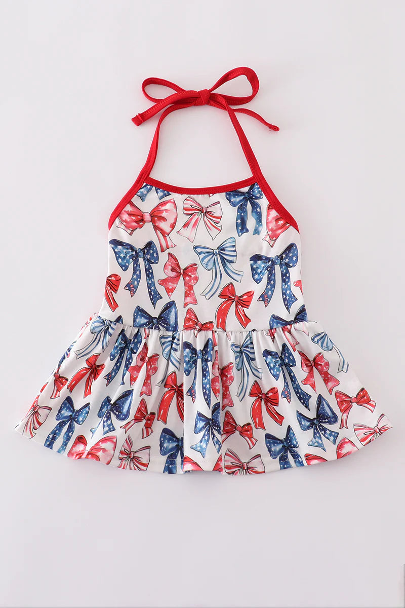 Mommy and Me Bow print  shirts Girls