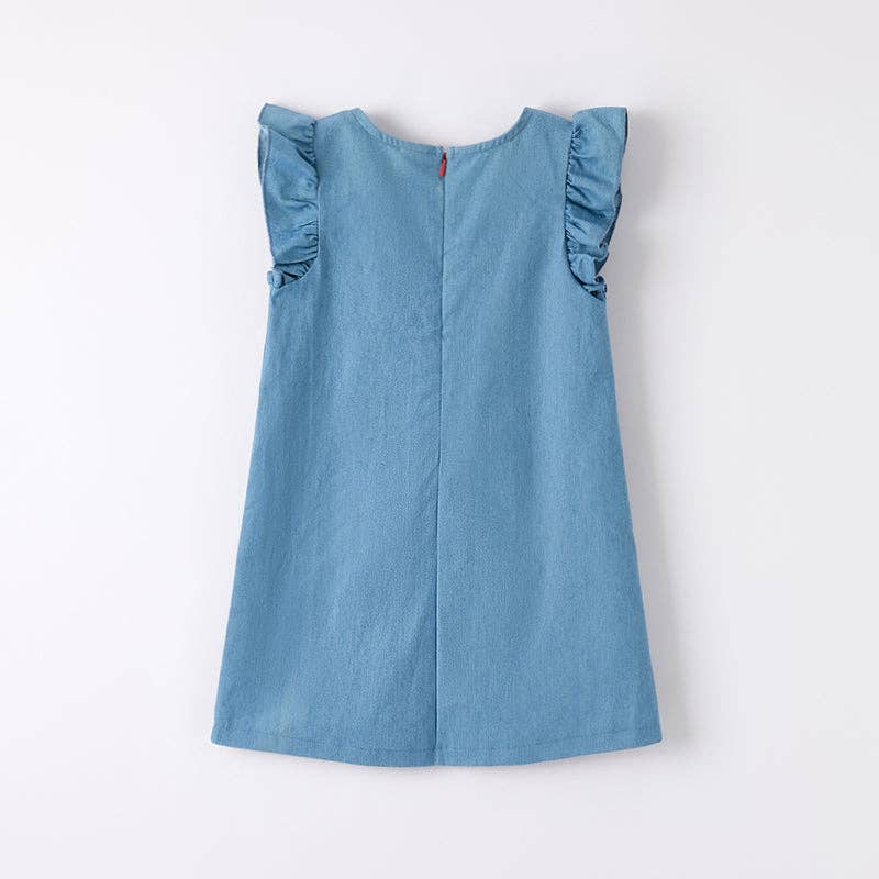 Girls Summer Back To School Applique Dress With Matching Bag