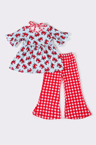 Red stripe crab pants set