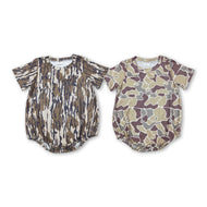 Short sleeves camo print baby boy bubble: Dark Camo