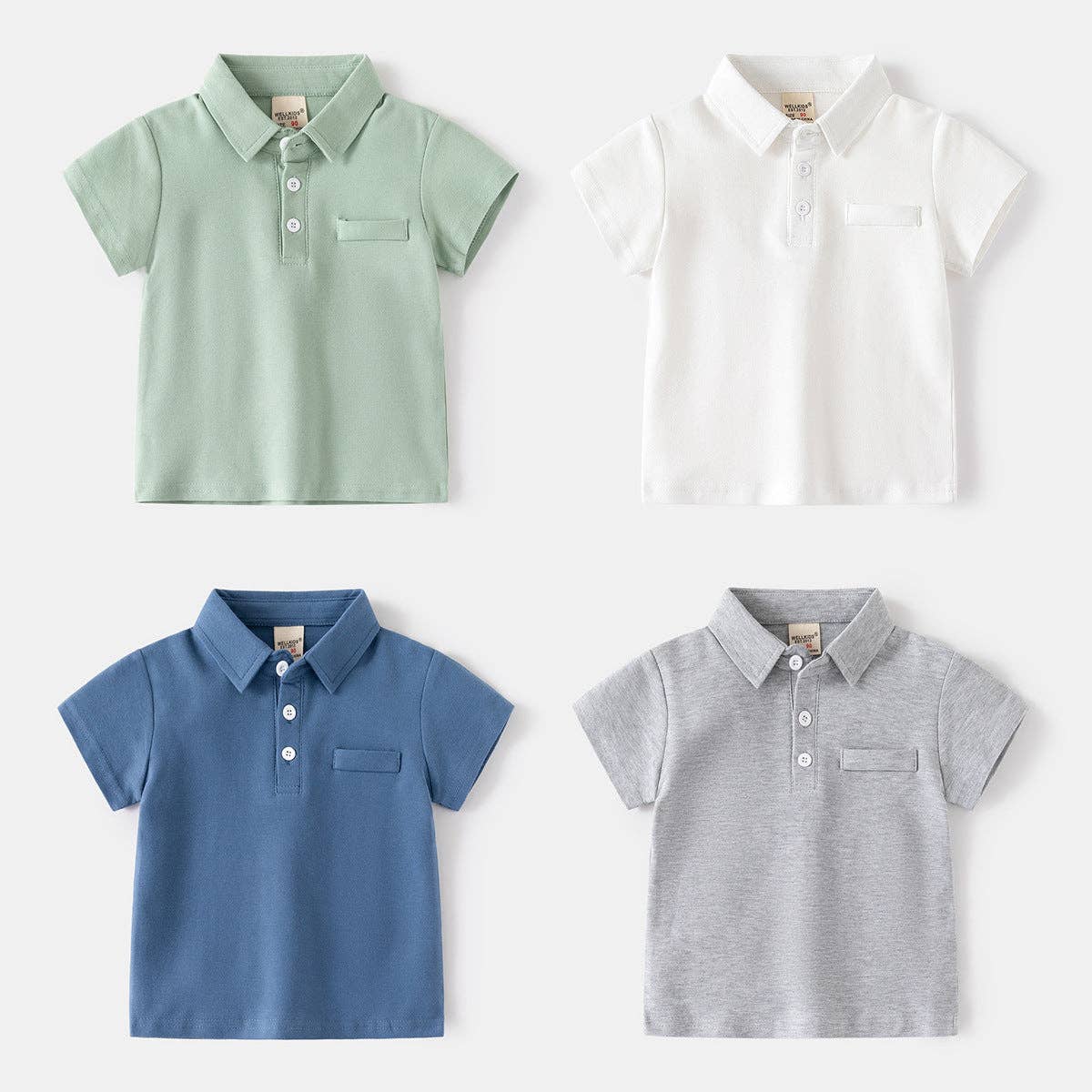 Toddler Boys Solid Color Shorts Polo Shirts