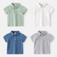 Toddler Boys Solid Color Shorts Polo Shirts