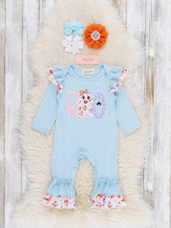Lil’ Miss Boo Embroidered Ruffle Romper