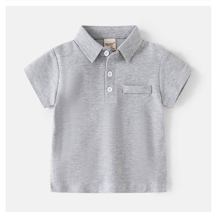 Toddler Boys Solid Color Shorts Polo Shirts
