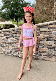 Striped Umbrella 2-Piece Swimsuit