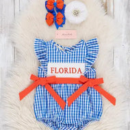 Florida Gingham Bubble Romper