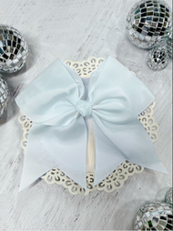 Solid Cheer Bow on Pony-O: White