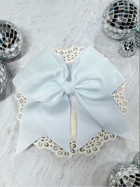 Solid Cheer Bow on Pony-O: White