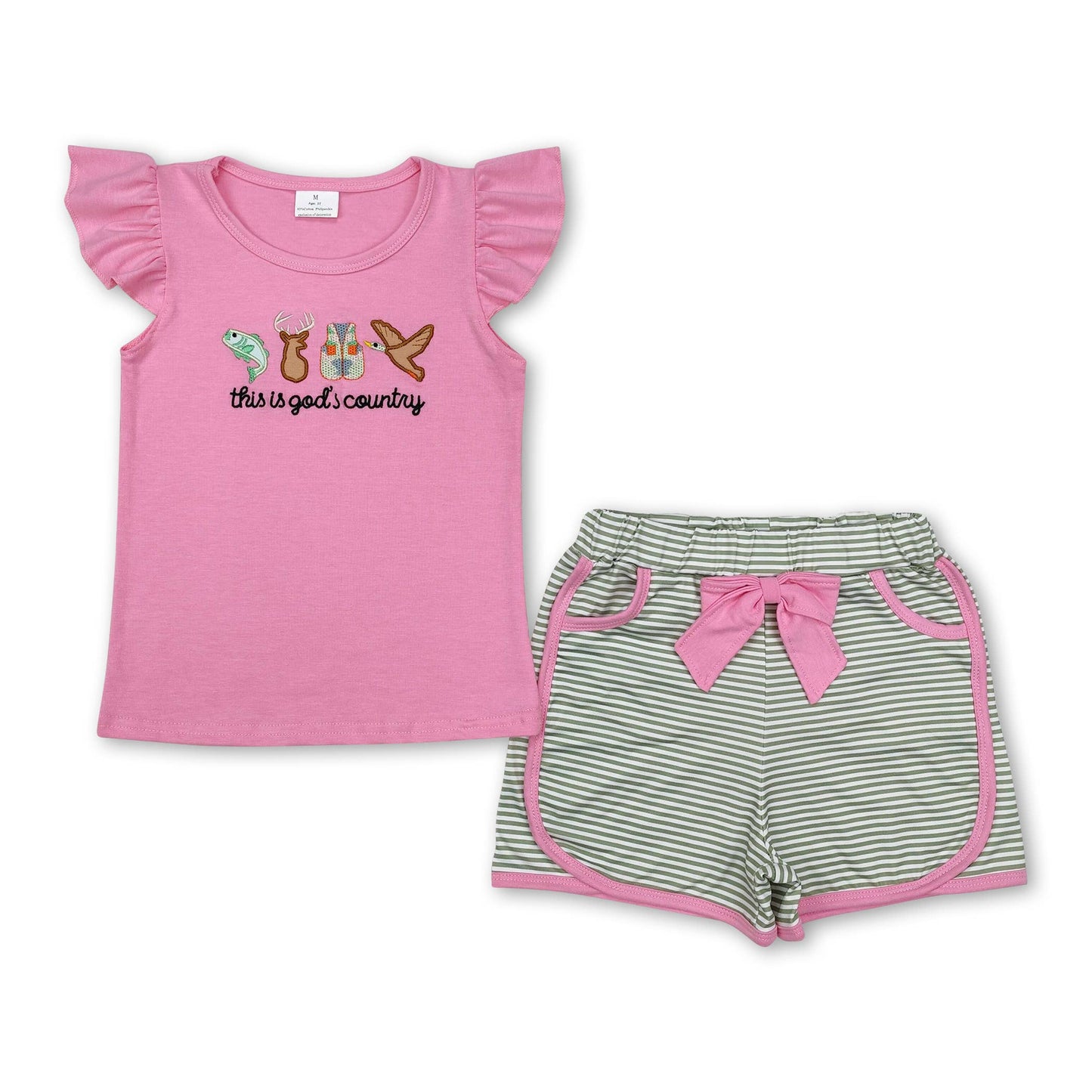This is god's country fish deer duck baby boy romper