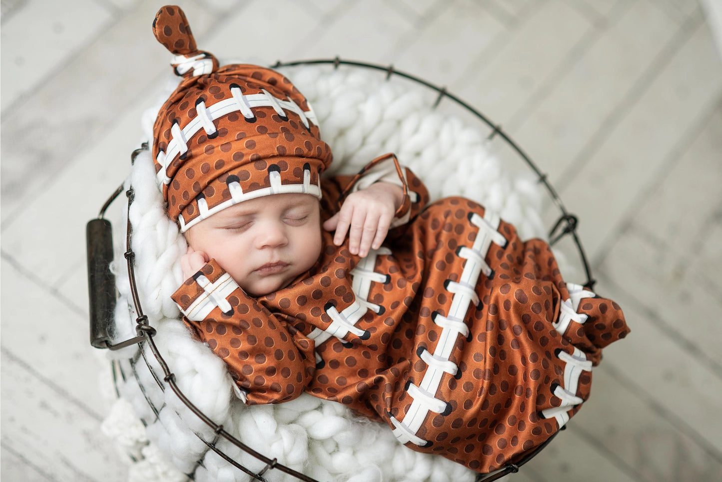 Infant Football Gown with Matching Hat