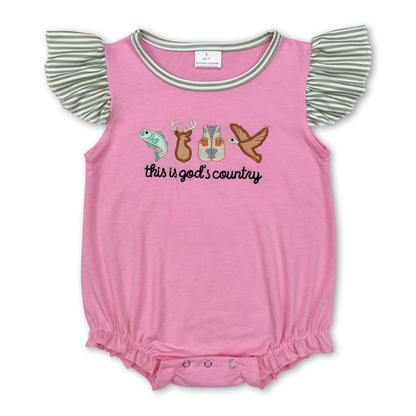 This is god's country fish deer duck baby boy romper
