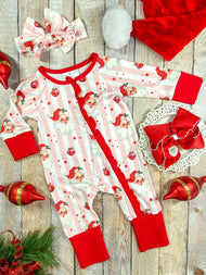 Santa & Stripes Infant Onesie: Christmas 2025 Baby Clothes