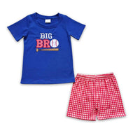 Big  brother baseball embroidery baby boy romper: Boy set