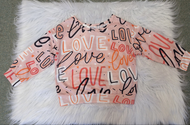 Long Sleeve Shirt with Love Print