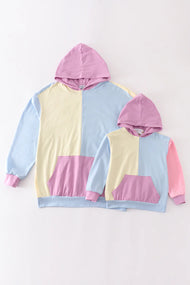 Mommy and Me Multicolored blocks hoodie