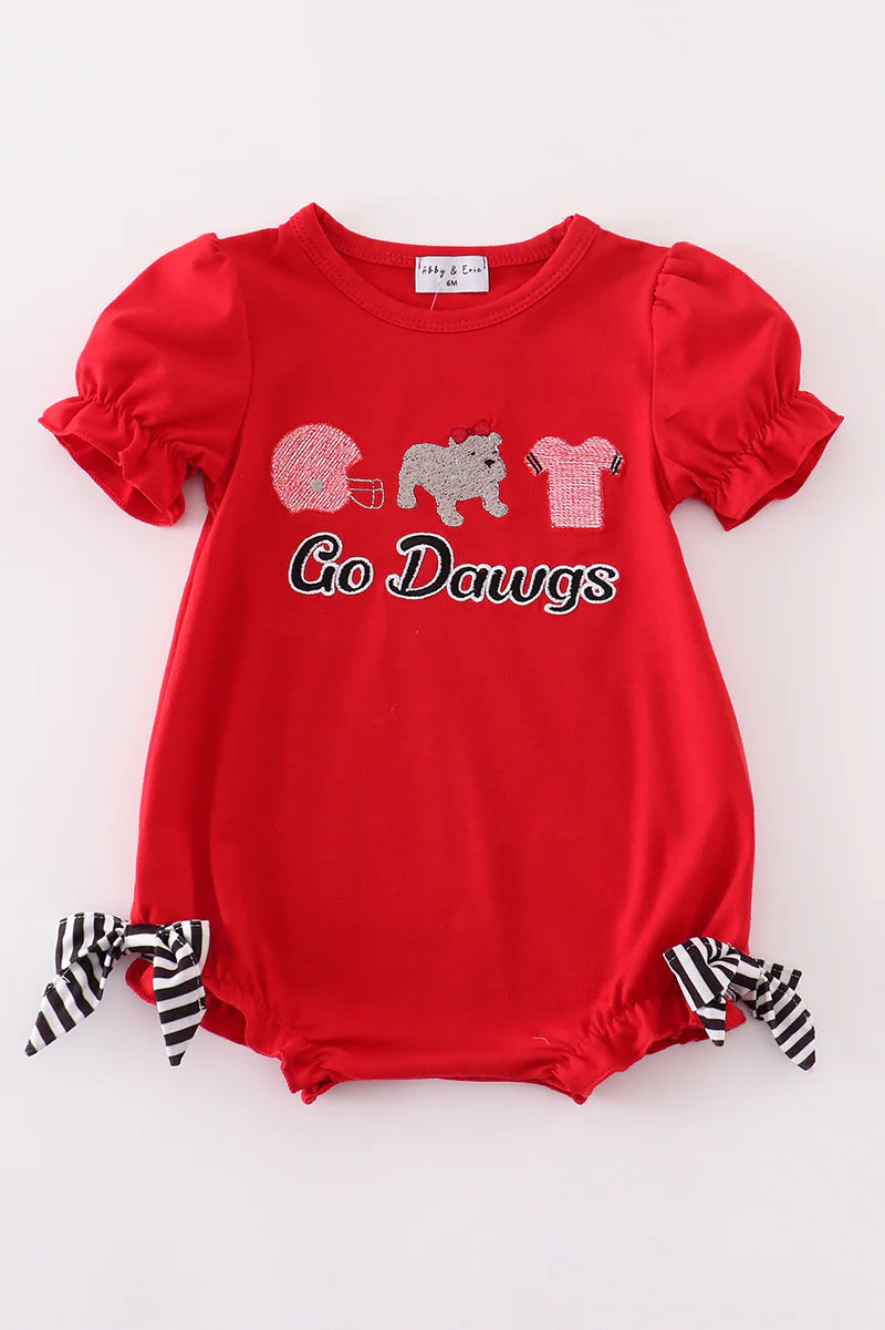 Red Georgia go dawgs embroidery bubble