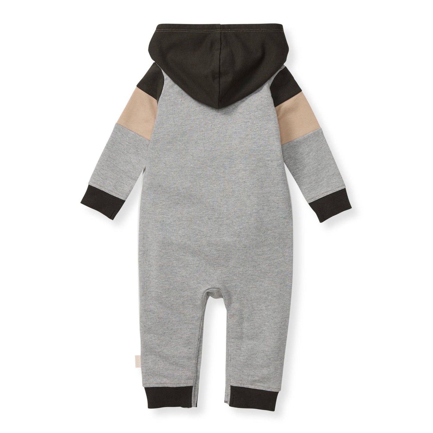 Hooded Color Blocked Jumpsuit: Heather Grey