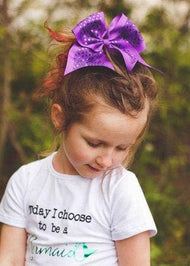 Sequin Cheer Hair Bows: Game Day: Purple