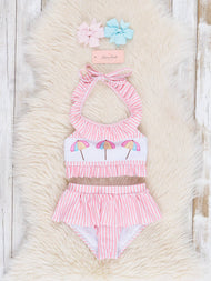 Striped Umbrella 2-Piece Swimsuit