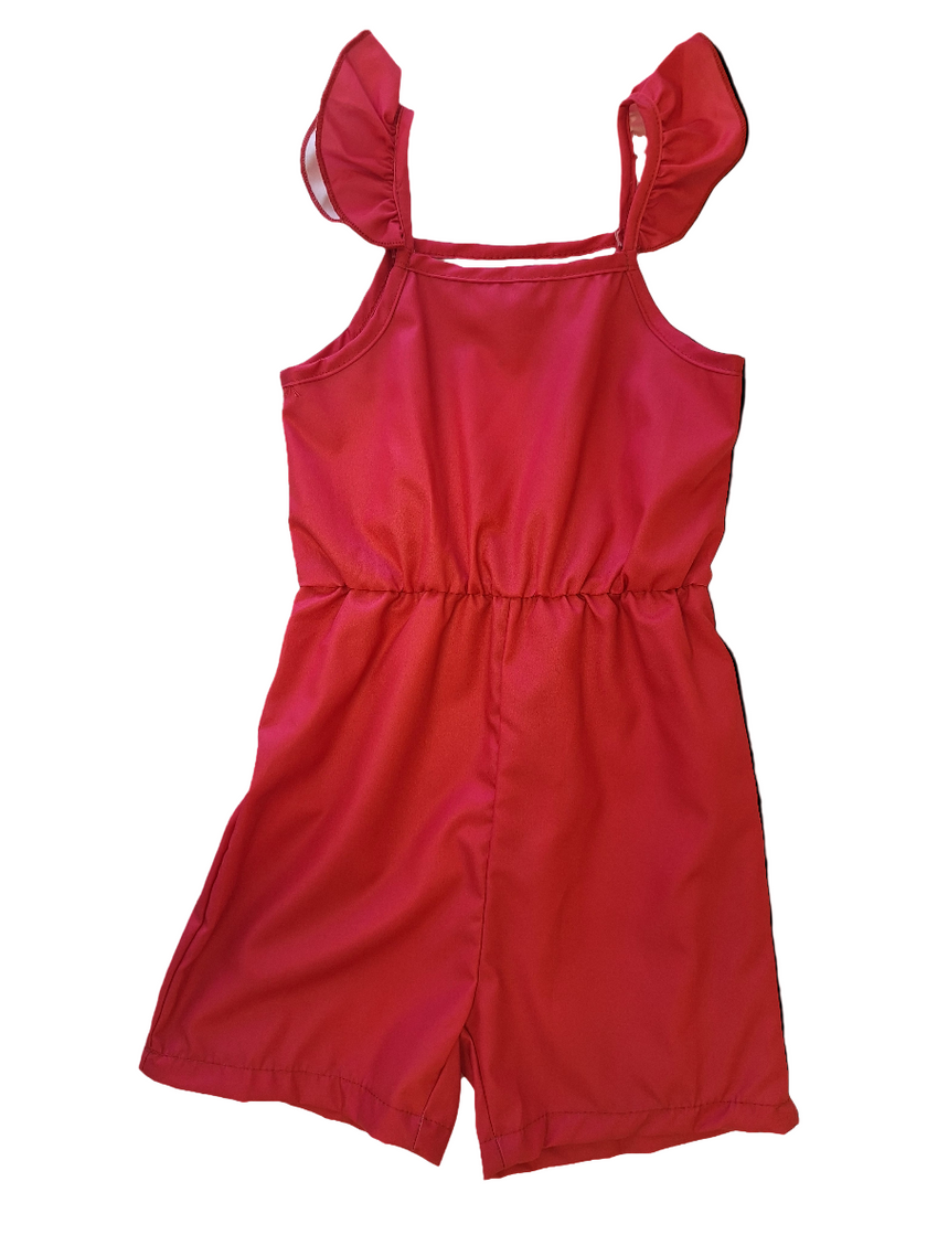 Red Shorts Romper