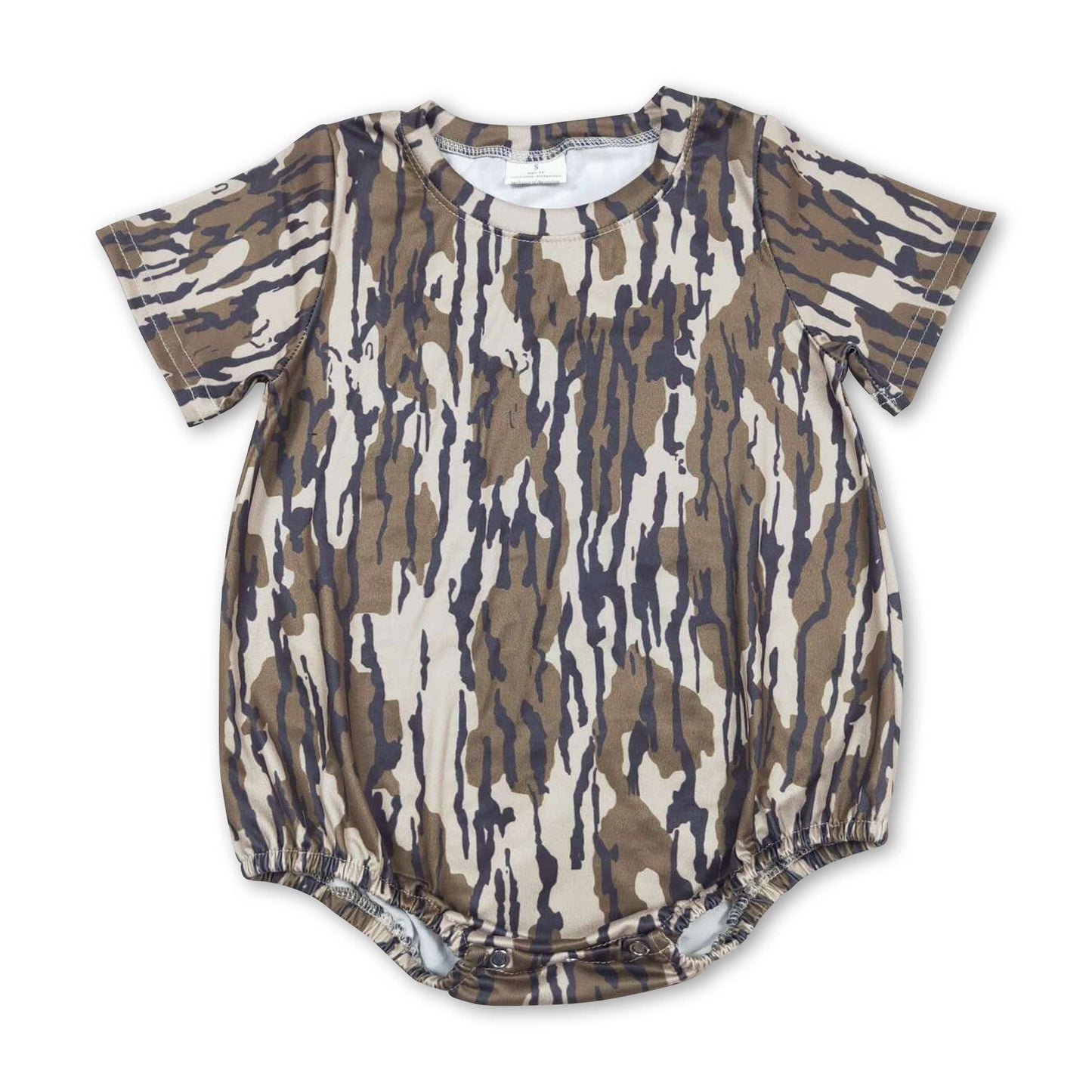Short sleeves camo print baby boy bubble: Dark Camo