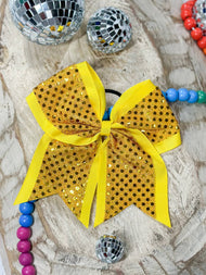 Sequin Cheer Hair Bows: Game Day: Yellow