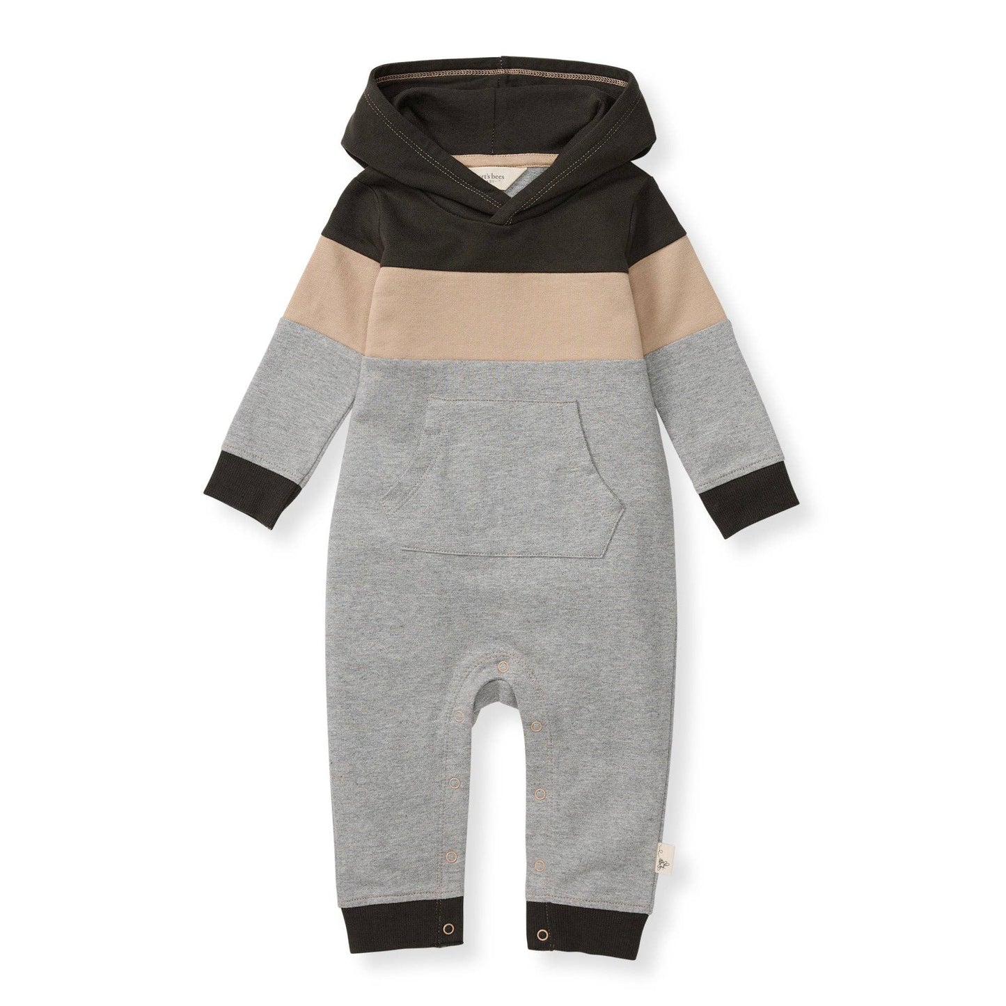 Hooded Color Blocked Jumpsuit: Heather Grey