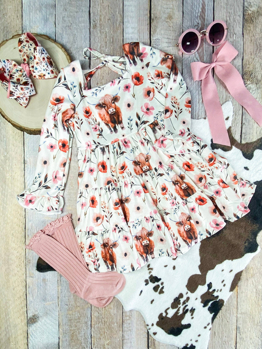 Highland Bloom Tiered Twirl Dress: Fall Dresses