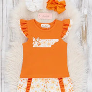 Tennessee Embroidered  Floral Ruffle 2 PCS Outfit