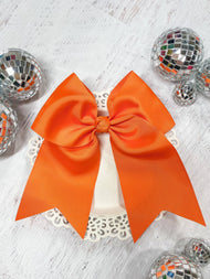 Solid Cheer Bow on Pony-O: Orange