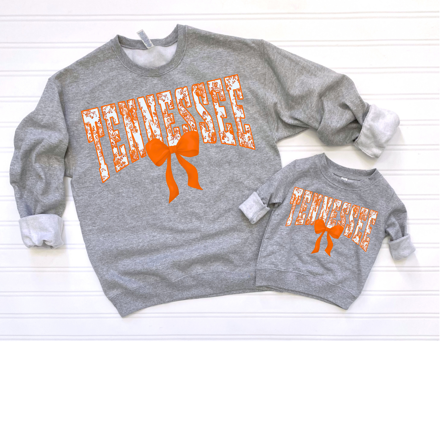 Tennessee floral bow Gildan sweatshirt/tee adult and kids