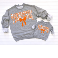 Tennessee floral bow Gildan sweatshirt/tee adult and kids