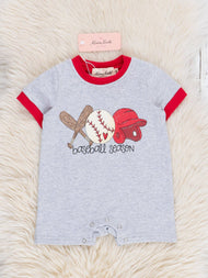Grey Baseball Romper