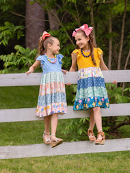 Yellow Tiered Floral Dress