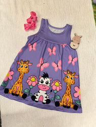 Purple Baby Safari Animal Sun Dress