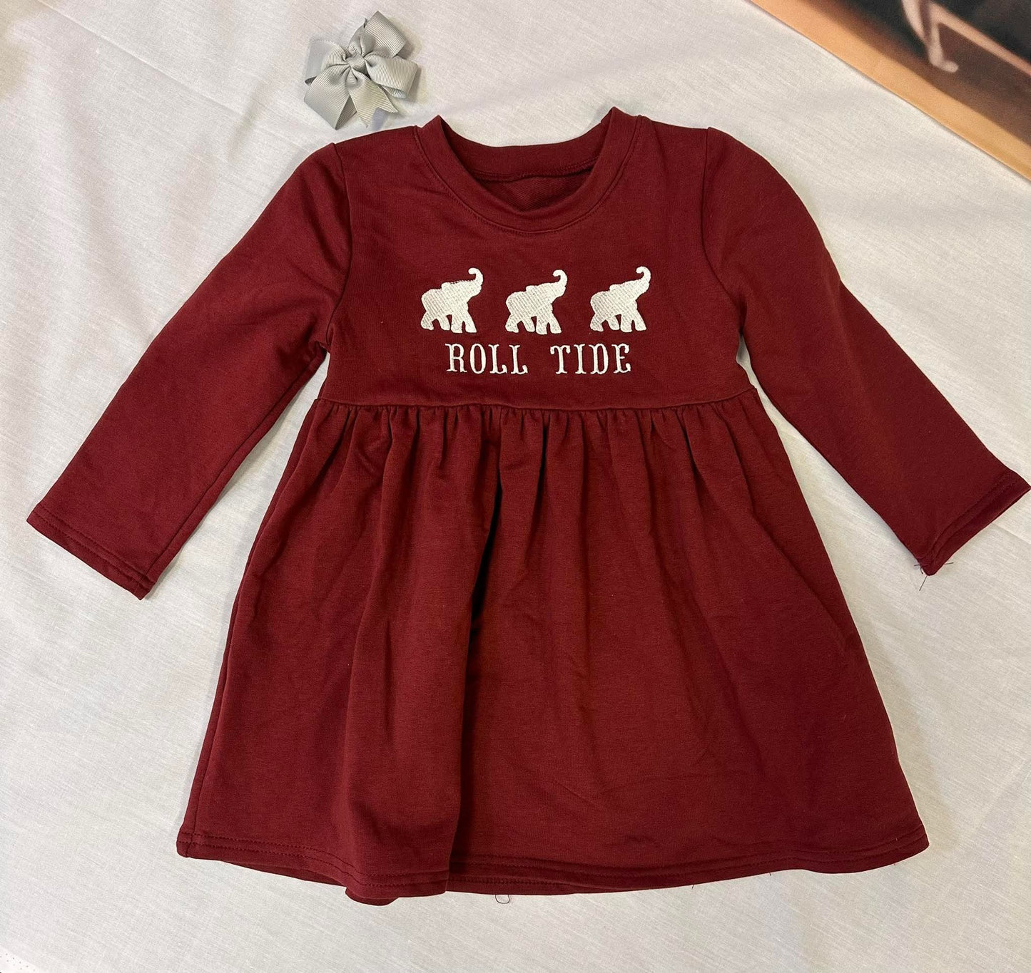 Red Dress with White Elephants