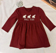 Red Dress with White Elephants