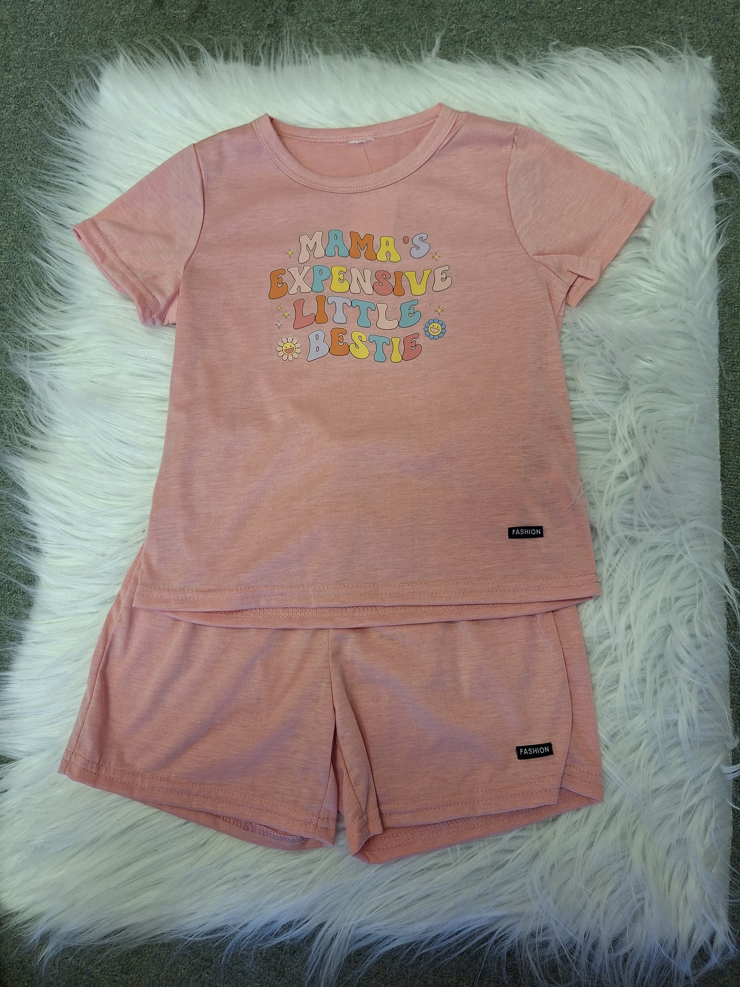 2 PCS Pink Short Set