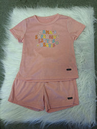 2 PCS Pink Short Set