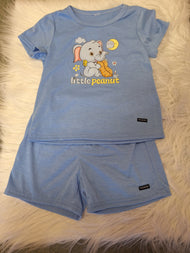 2 PCS Blue Short Set